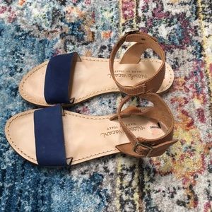 Niccolo Vacari Blue and Tan Sandals